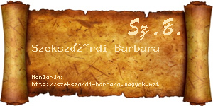 Szekszárdi Barbara névjegykártya