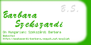 barbara szekszardi business card