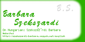 barbara szekszardi business card